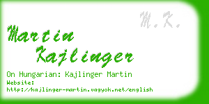 martin kajlinger business card